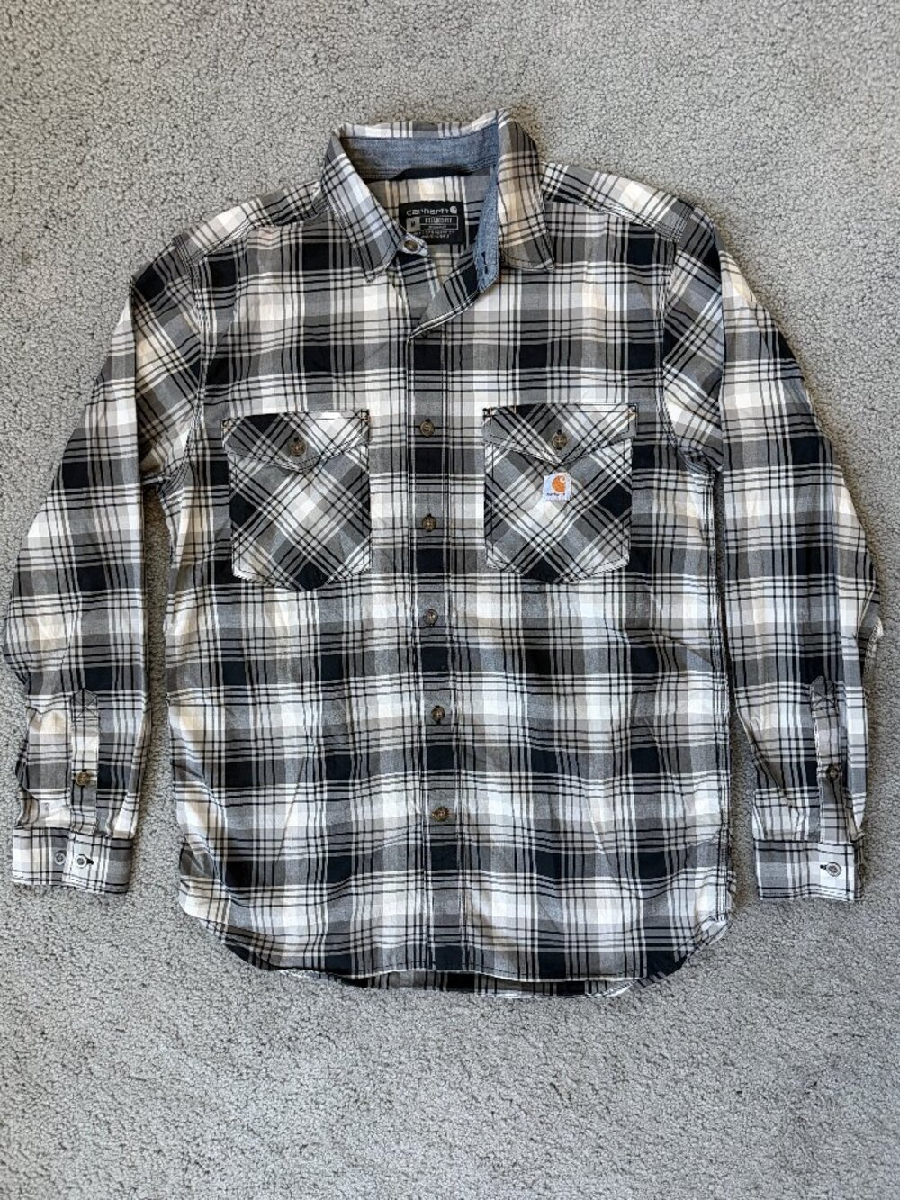 Carhartt Rugged Flex Plaid Long Sleeve Button Down Shirt Medium Men's M - EUC